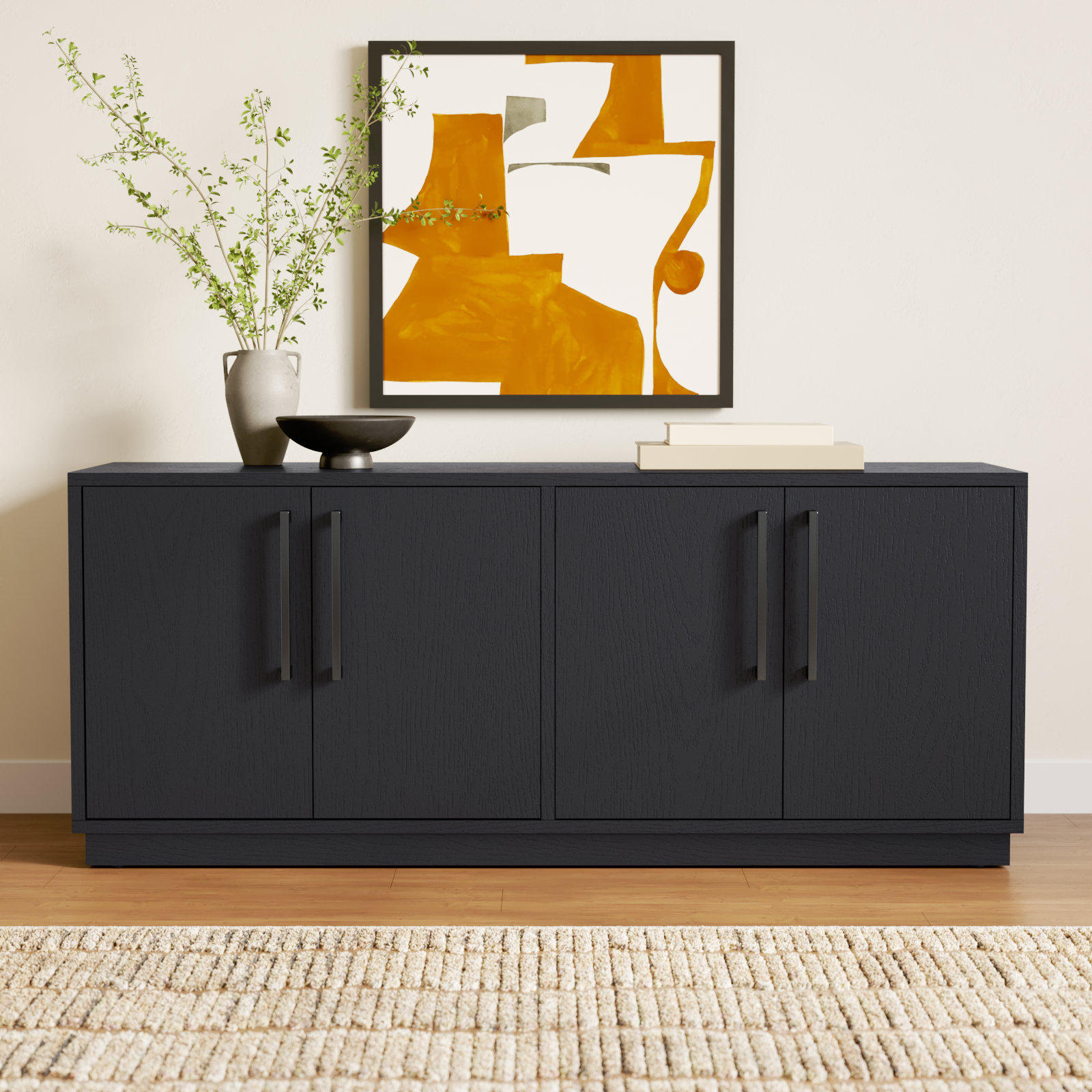 Jayden 58 " Iron TV Stand, Black
