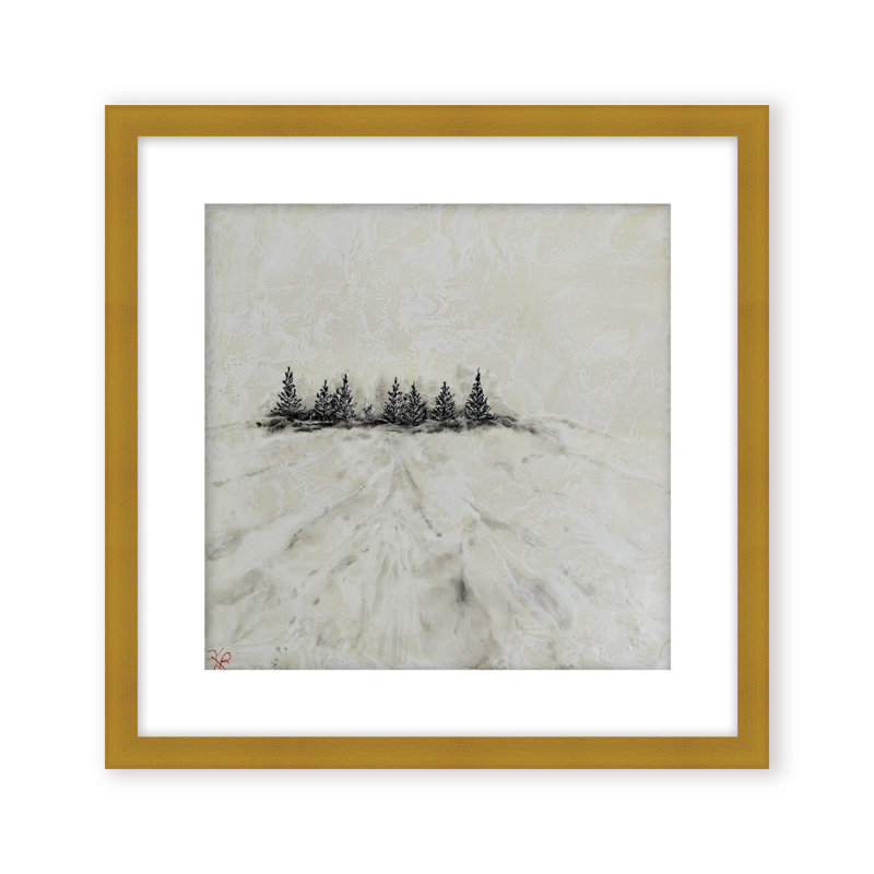 Nature Inspired "Frosted Horizon" Canvas Wall Art By , 12" H x 12" W, Framed Canvas, Beige