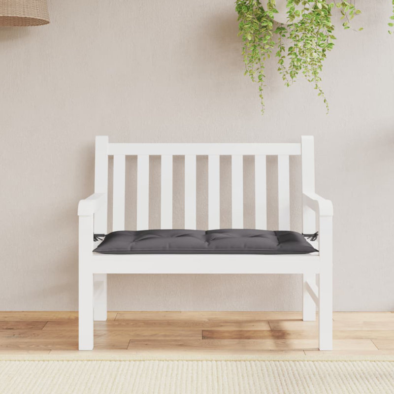 Coussin de banc en tissu Oxford, Anthracite, H 2,8 po x l 39,4 po x P 19,7 po