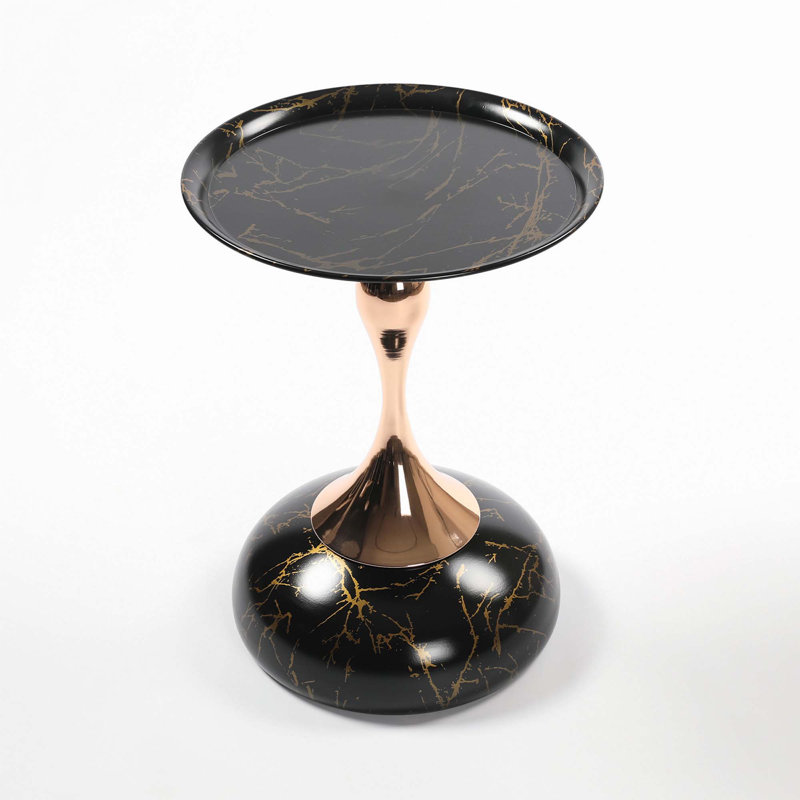 End Coffee Table Round Side Table, Black