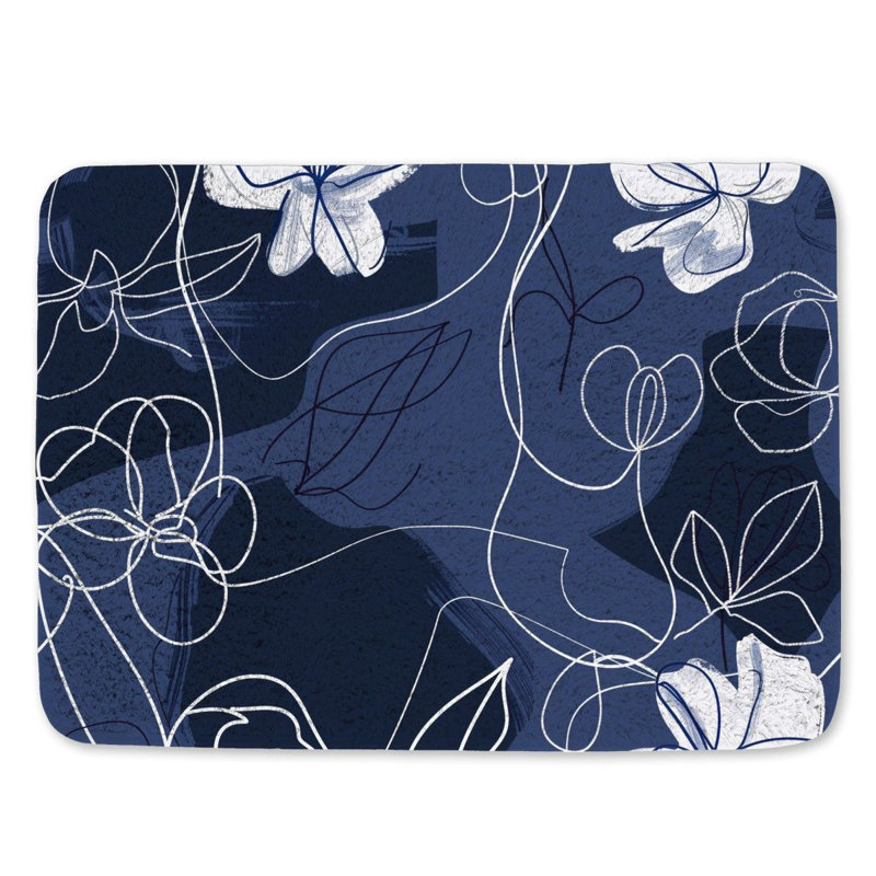 Deasya Microfiber / Microsuede Non-Slip Bath Mat, 17"W x 24"L