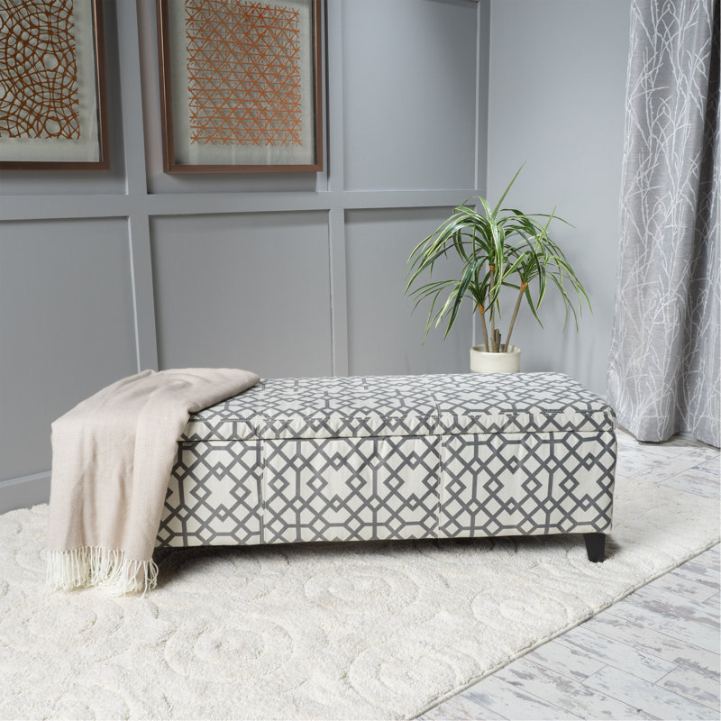 Repose-pieds, banc pour chambre ou entrée, Gris / Blanc