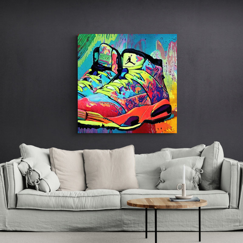 «Air Jordan 21» par Stephen Chambers, impression sur toile tendue, L 36 po x H 36 po