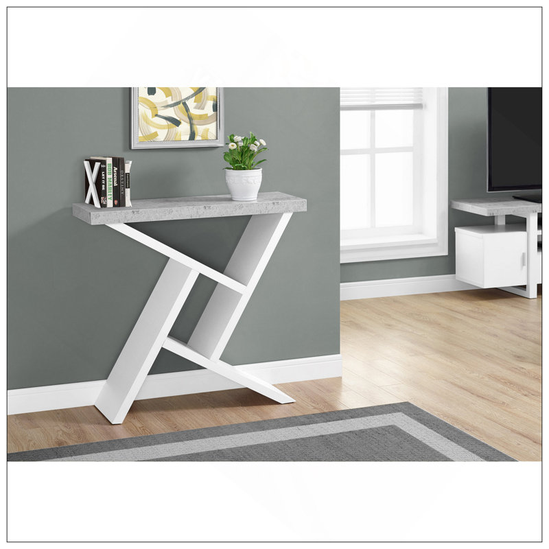 Table d'appoint, console, vestibule, étroit, canapé, salon, chambre à coucher, stratifié gris et blanc, contemporain, moderne