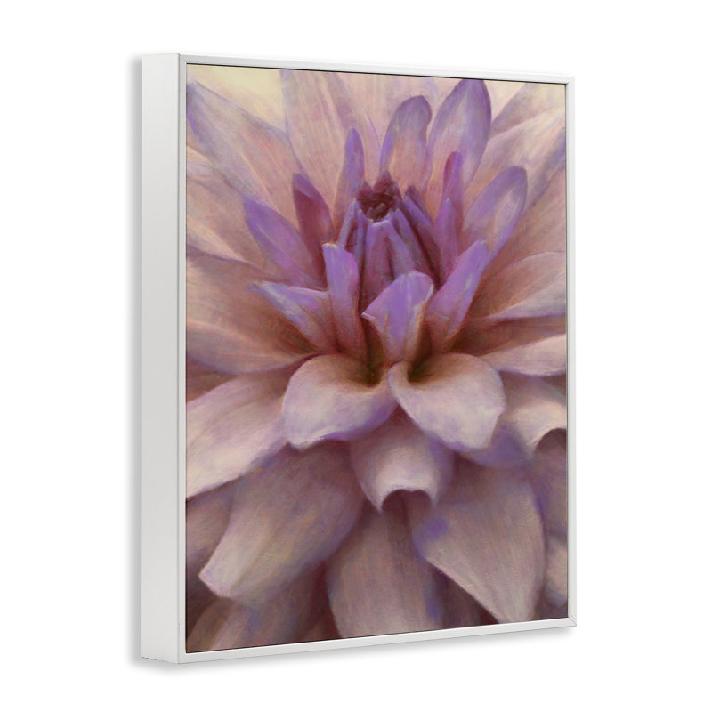Art de pétales de dahlia mauves par Alonzo Saunders bg-077, Estampe numérique encadrée blanc bord de mer, H 30 po x l 24 po