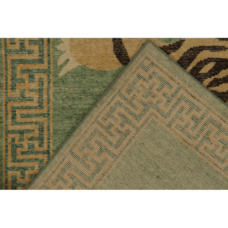 Distressed Homage Handmade Kilim Wool Animal Print Area Rug, Rectangle 12' x 15'