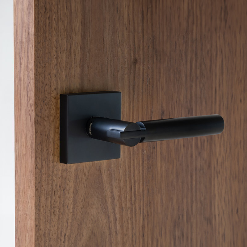 Full Double Dummy Door Lever Set, Satin Black