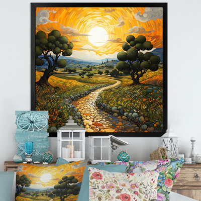 Vangogh Olive Grove In Province Framed On Canvas by Vincent Van Gogh Painting