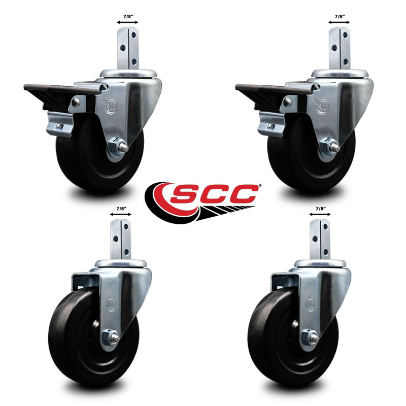 4 Piece Hard Rubber Caster Set