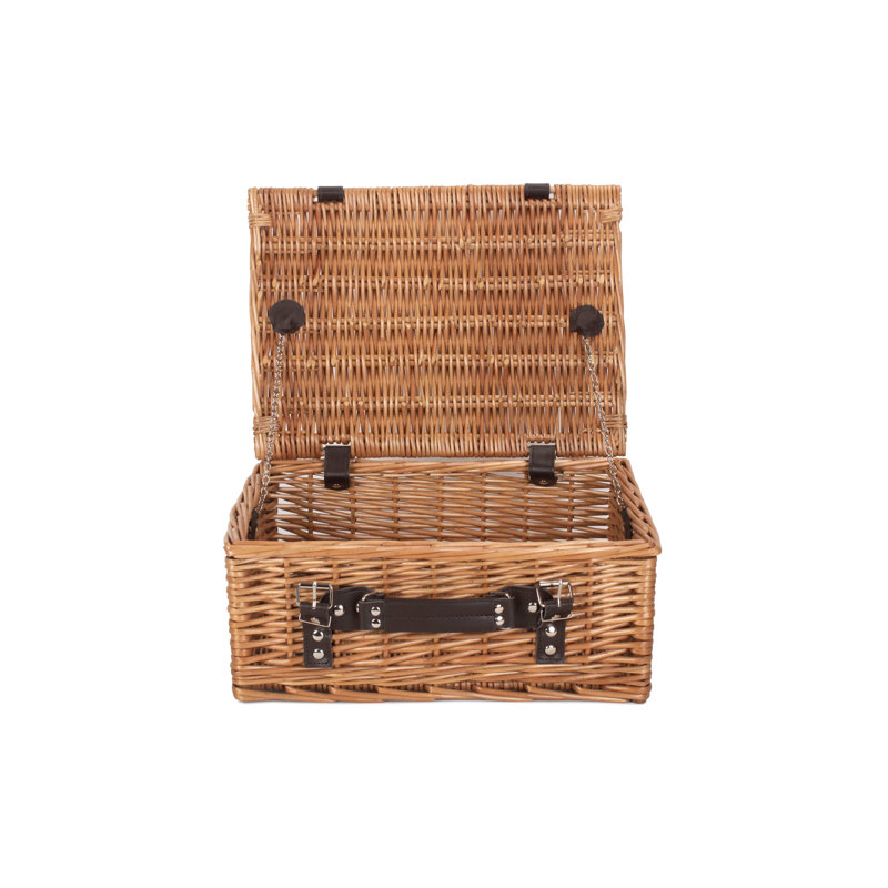 Double Steamed Empty Wicker Hamper Basket, 15cm H x 36cm W x 26cm D