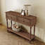 Console Mid-Century avec 2 tiroirs pour l'entrée et le salon, noyer-278301341