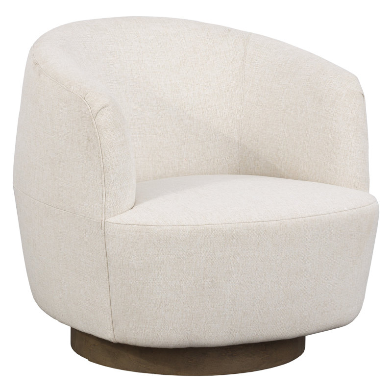 Dhalia Leather Lounge Chair, Swivel, Nickel, 1130 Pottery