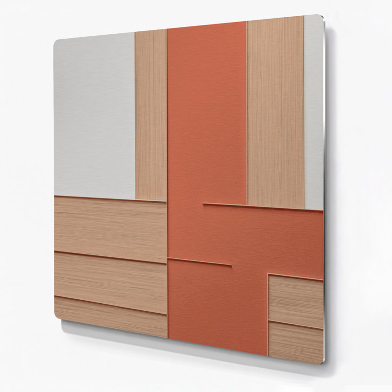 Minimalisme 25, art mural en métal brun, H 16 po x l 16 po