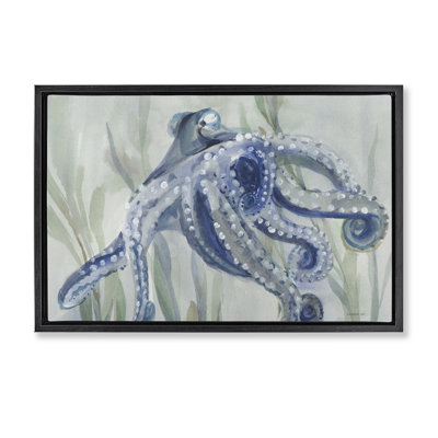Deep Dweller Octopus Framed Floater Canvas by Danhui Nai