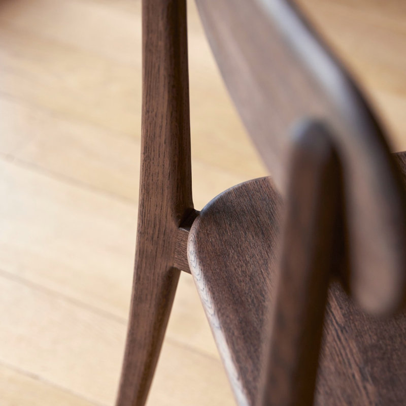 Abel Solid Oak Chairs, Brown