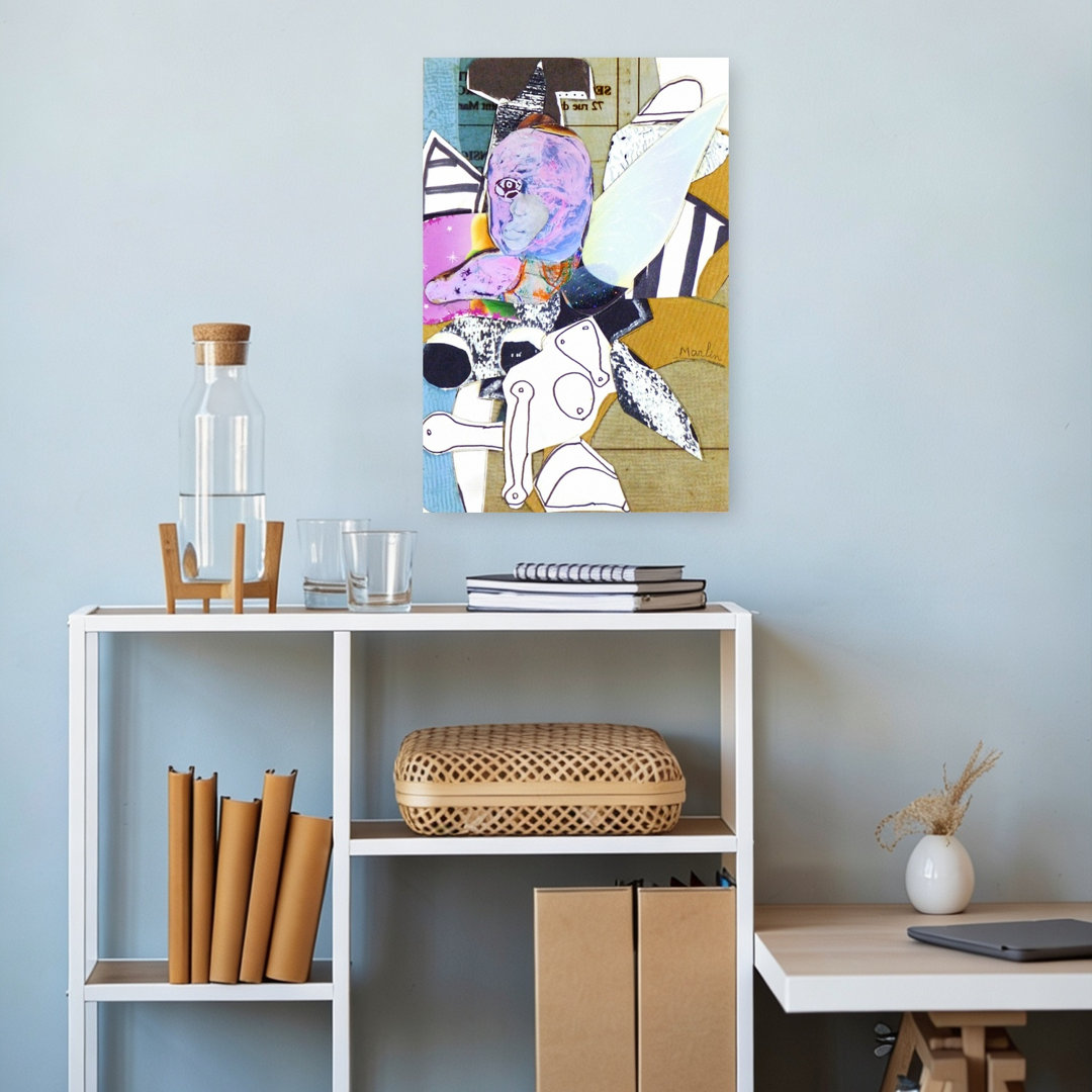 Surreal Collage Portrait Abstract Bold Colorful Portrait Wall Art Print