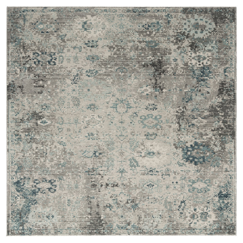 Tedford Abstract Indoor Rug, Square 6'