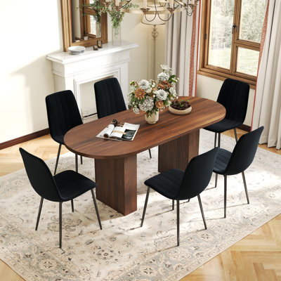 Mid Century Oval Pedestal Dining Table Sets