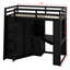 Lit mezzanine avec grande armoire intégrée, bureau-1135085070