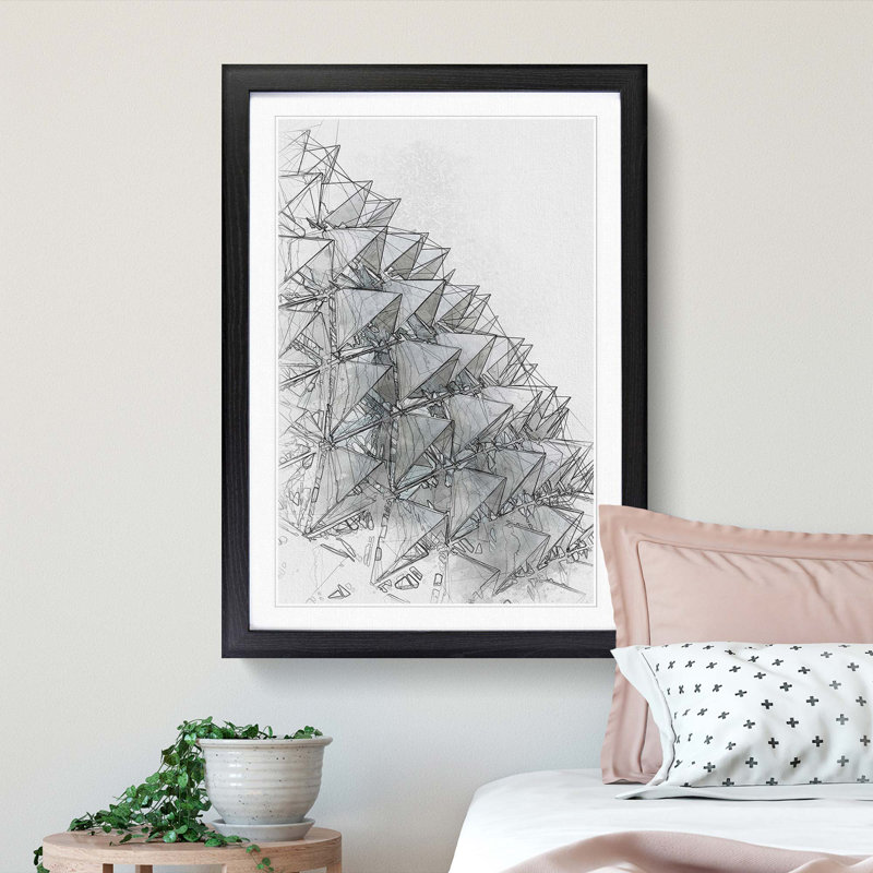 Sketching the Architecture Vol.63 - Picture Frame Drawing Print, Black Framed, 48cm H x 36cm W x 2cm D
