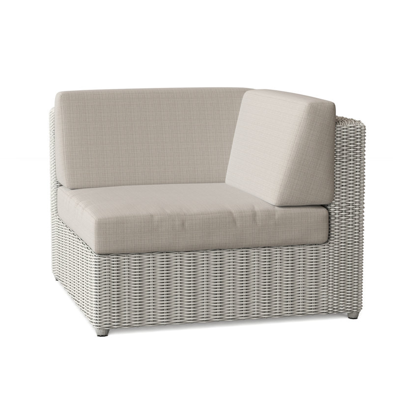 Sag Harbor Outdoor Corner Wedge Lounge Chair, Sag Harbor Classic White, Canvas Canvas Sunbrella® Canvas