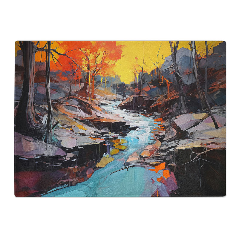Stream Gestural  Glass Chopping Board