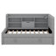 Structure de lit plateforme simple tapissier simple avec ports USB et lit gigogne, canapé de jour avec tablettes de rangement-1526510418