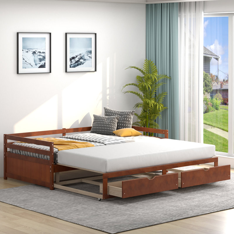 Daybed with Trundle Bed, Brown