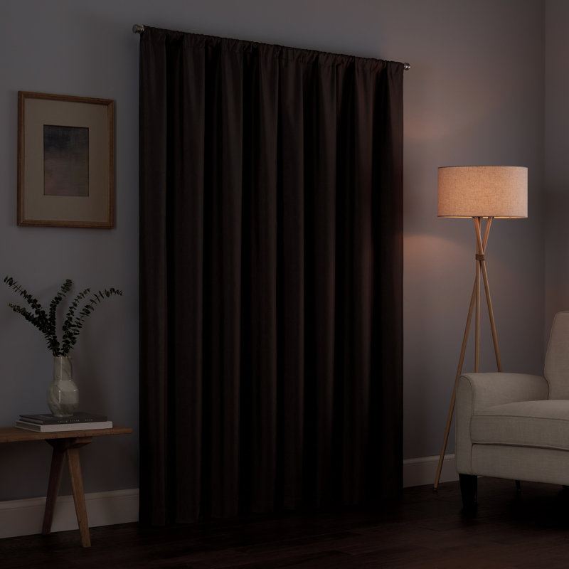 Eclipse Kendall Grommet Solid Blackout Curtain Panel, 42" W x 63" L, Black