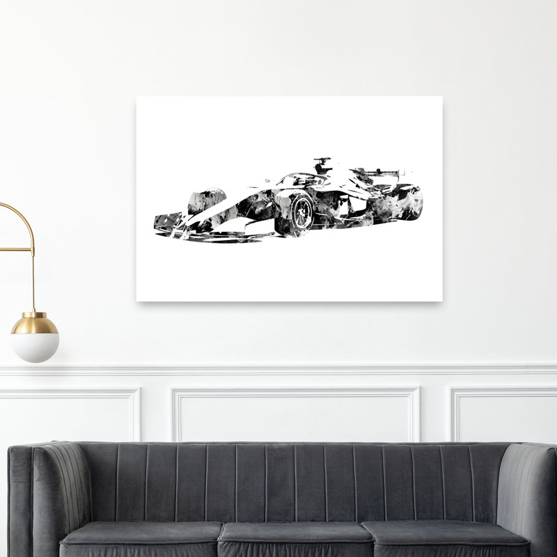 Abstract Formula Racer Abstract Modern Horse Wall Art Print 1 Piece Wrapped Canvas Wall Art, 101.6cm H x 152.4cm W