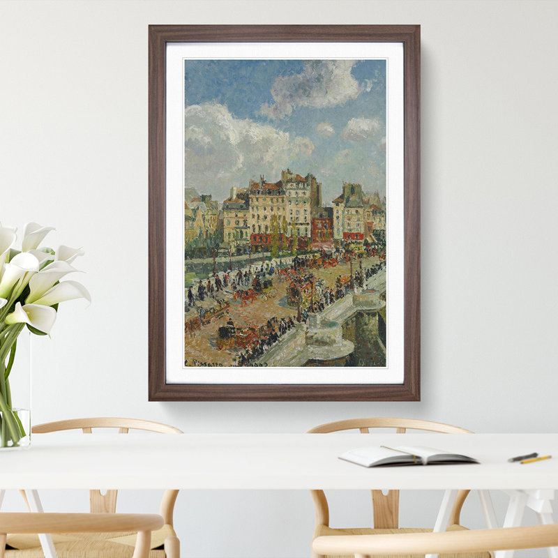 The Pont Neuf by Camille Pissarro - Framed Print, 48cm H x 36cm W x 2cm D, Walnut Framed