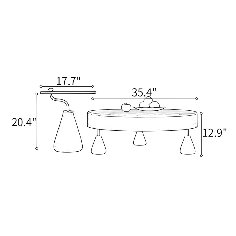 Table basse ronde de style italien