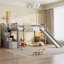 Lit mezzanine simple avec deux tiroirs et glissière Stairway, gris-111968827