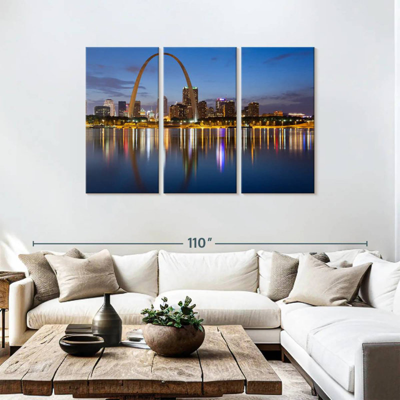 St. Louis Waterfront, 48" H x 74" W