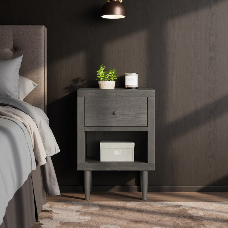 1-DRAWER NIGHTSTAND, Gray