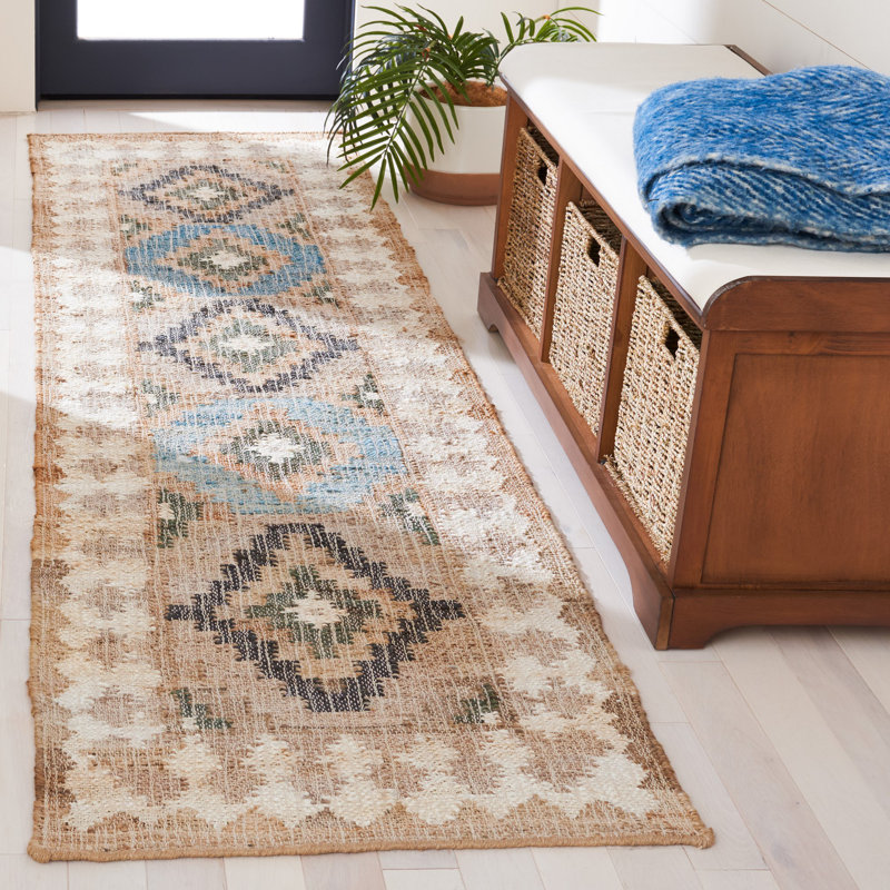 Goodwyn Flat Weave Jute Southwestern Rug, Runner 2'3" x 9'