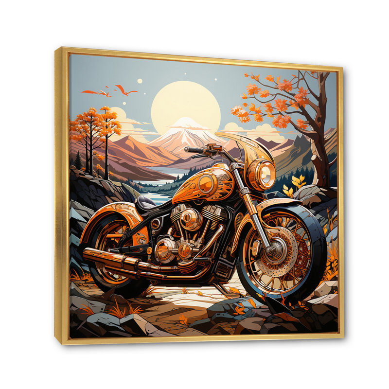 «Orange Orange» par Wanderlust II - reproduction sur toile, H 16 po x l 16 po x P 1 po, Cadre flottant doré