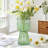 H7.5 Inch Ribbed Glass Vase, Crystal Glass Flower Vase, Fluted Clear Vases For Flowers, Mini Flower Vase For Living Room, Dining Table, Entryway, Centerpiece, Wedding-1912460409