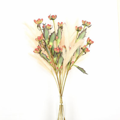 36 po Arrangement floral de fleurs de pampas artificielles en herbe pour remplissage de vase, verdure de campagne, feuillage délicat, forme de pétale, branche, longue tige florale, bouquet en vrac pour fête de mariage, bureau, centre de table, centre de table, décorations