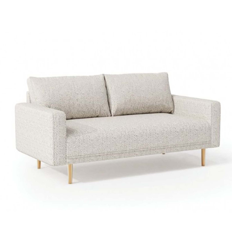 Causeuse rembourrée Saori, Bouclé blanc cassé, H 33 po x l 82,5 po x P 34,5 po