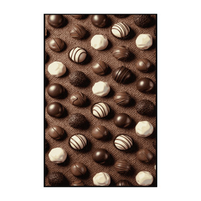 Washable Chocolate truffles Desserts Area Rug