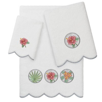  Ensemble de serviettes 100% coton festonné 100% coton MAUI