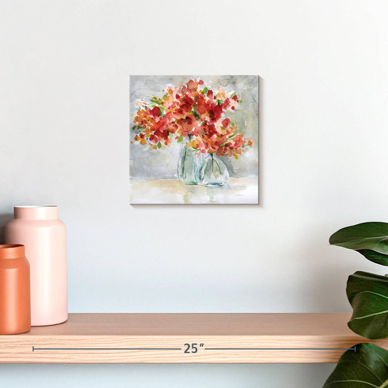 Arrangement rouge, H 10 po x l 10 po