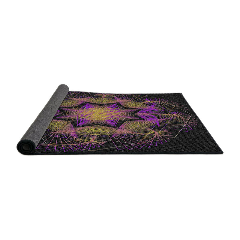 Tapis noir/beige à tisser électrique, Rond 3 pi
