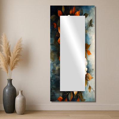 Velours bleu hortensia fleur horizon - miroir mural décoratif floral - imprimé sur métal