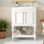 Meuble-lavabo de 24 po avec tablettes ouvertes et armoire avec portes-122961396