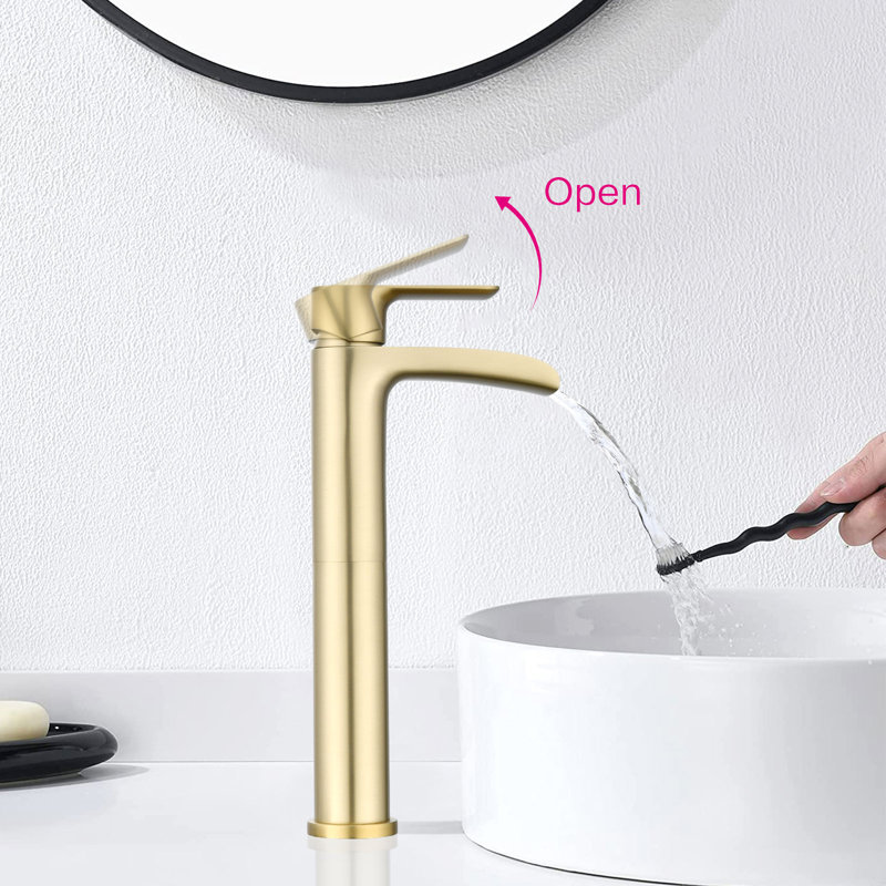 Single-Hole Single-handle Bathroom Faucet, Brushed Gold