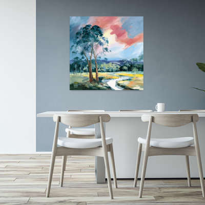 «Dancing Light At Sundown Abstract Contemporary Landscape Art»