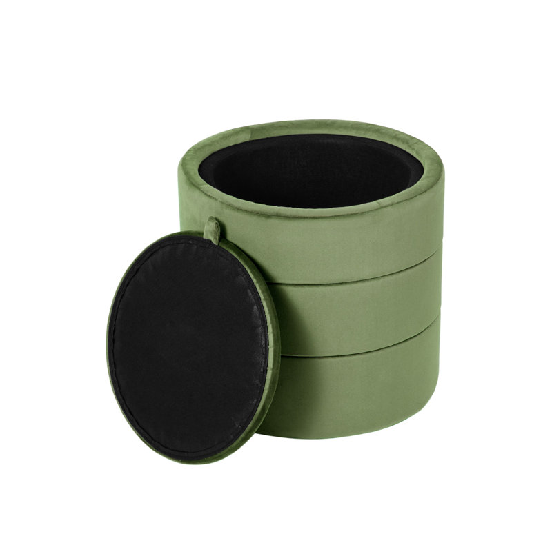 Bryttney Faux Leather Ottoman, Green