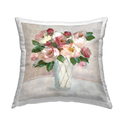  Floral Polyester Throw Pillow